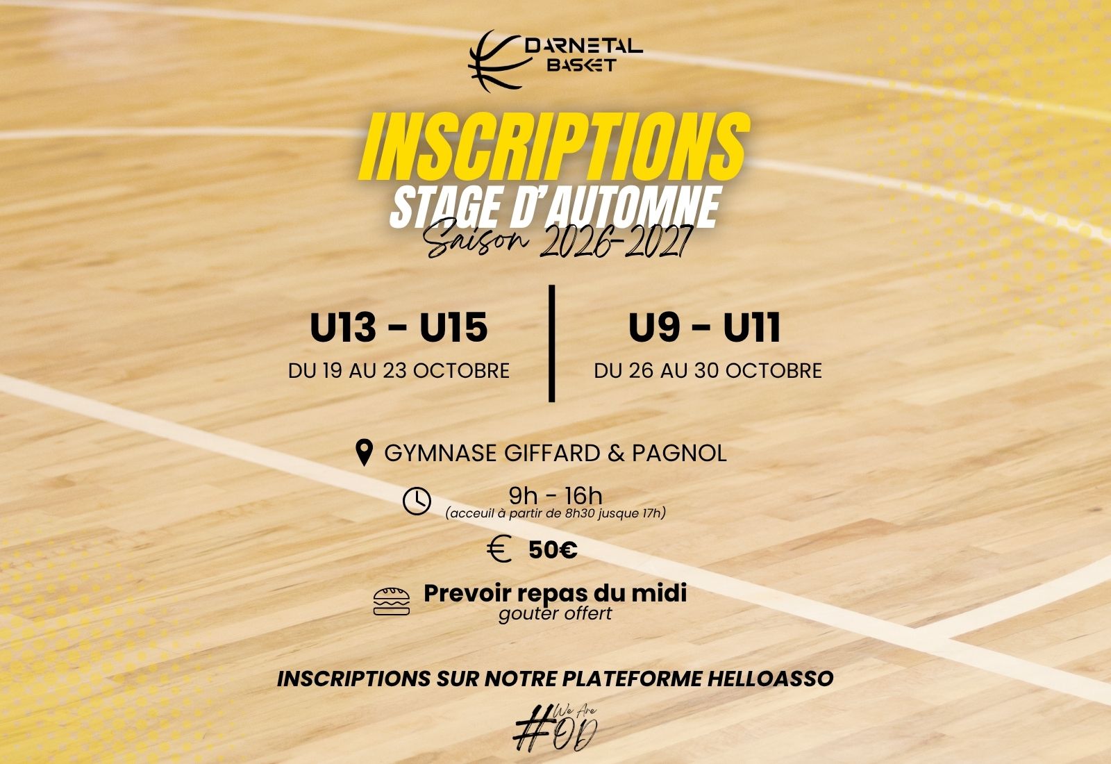 INSCRIPTIONS STAGE D'AUTOMNE 2026